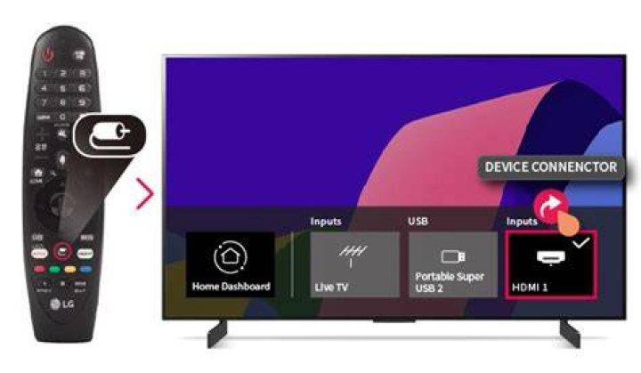 How do I change my LG TV from HDMI 1 to HDMI 2?
