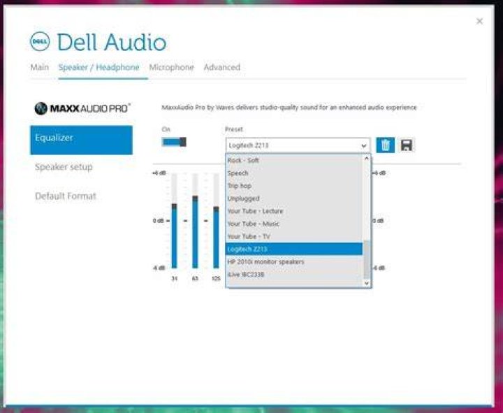 How do I enable MaxxAudio Pro on my Dell?