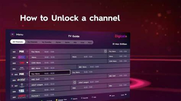 How do I unlock the channel lock on Direct TV?